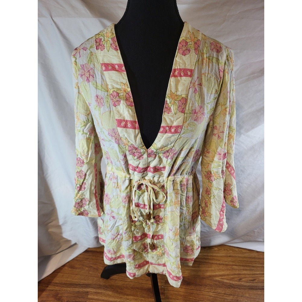 Maaji Anthropologie Size M Lemon Joy Kaftan